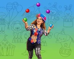 carmen juggling vibrant glowing balls - Home CharmandHappy.com | Show-Caliber Family Entertainment & Party Shows (Hemet, CA)