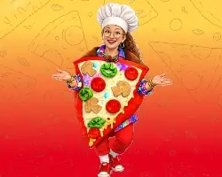 pizza slice party cheerleader - Home CharmandHappy.com | Show-Caliber Family Entertainment & Party Shows (Hemet, CA)
